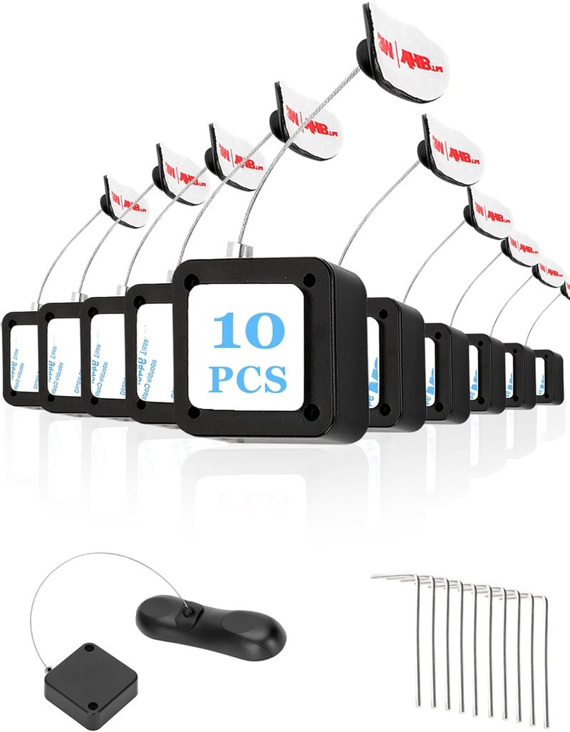 Fancat 10Pack Remote Control Tether, 6.5 Ft Remote Leash, Retractable Safety with Adjustable Lock Strap for TV Remotes, Game Controllers, and Tablets - Perfect for Showrooms - Image 1